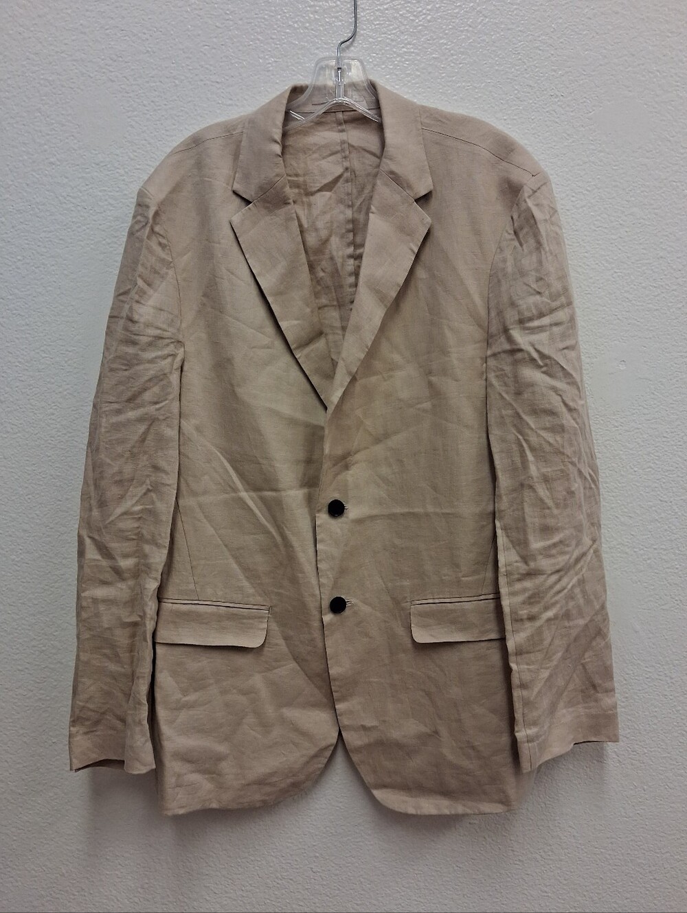 Quince 100% Linen Mens Blazer Size Large Driftwood Beige Tan